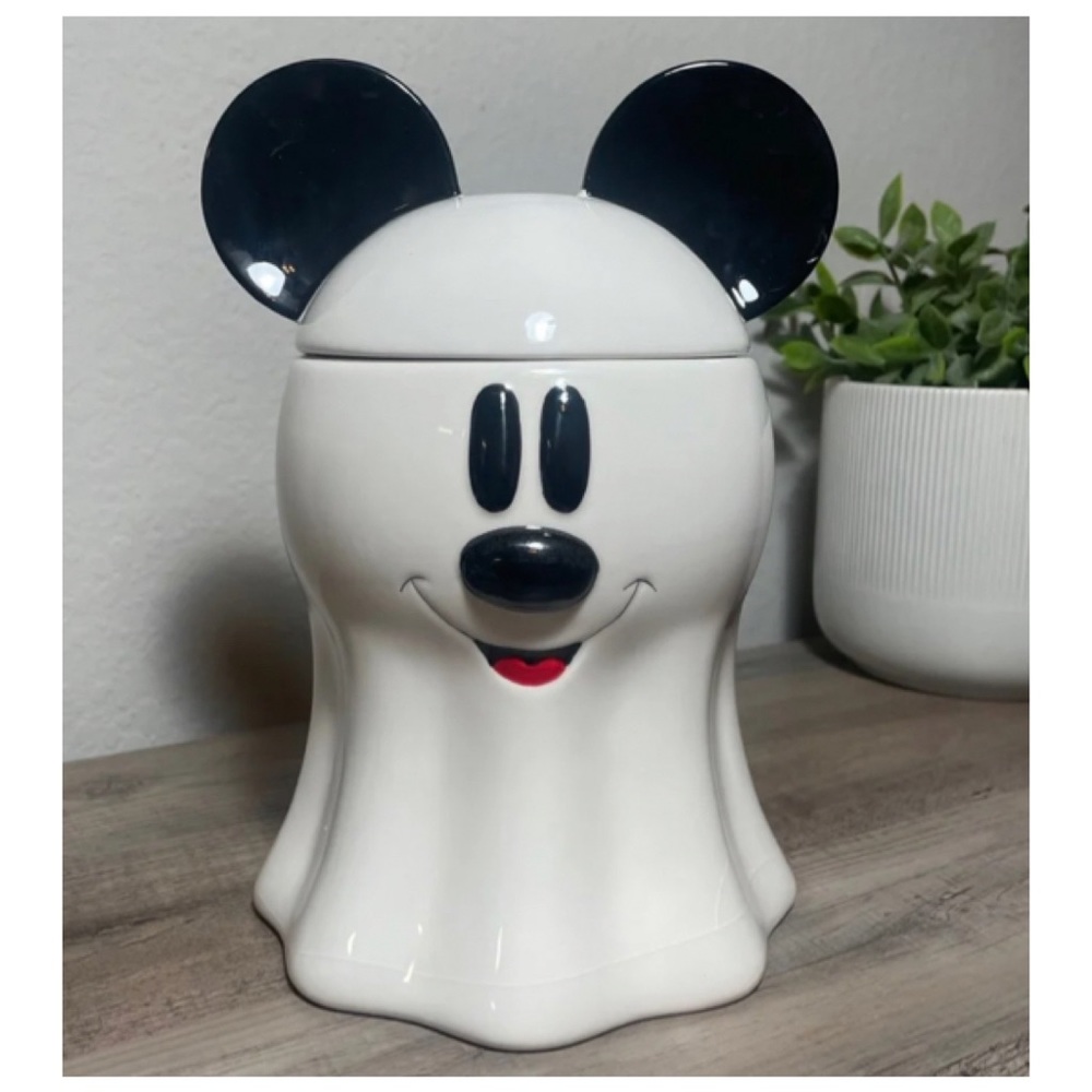 NEW Disney Mickey Mouse Halloween Ghost Cookie Jar Canister 👻